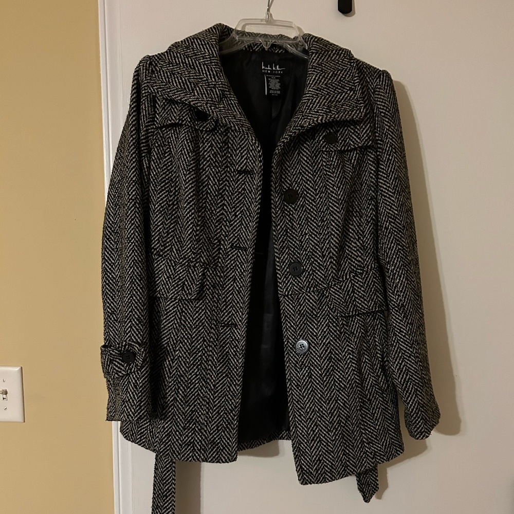 Black and white dress coat